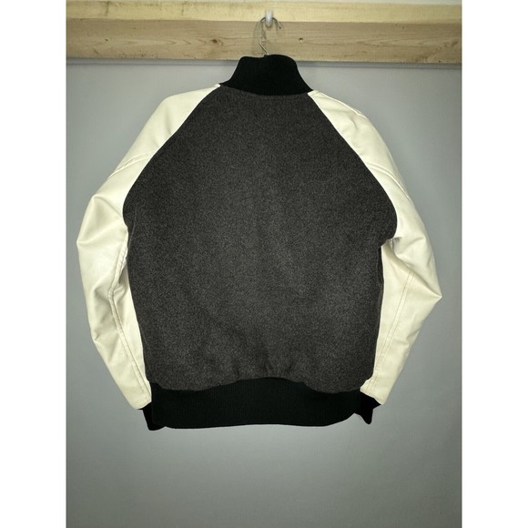 UNIQLO Oversized Men’s Gray Varsity Baseball Bomber Jacket Size S - Picture 2 of 8